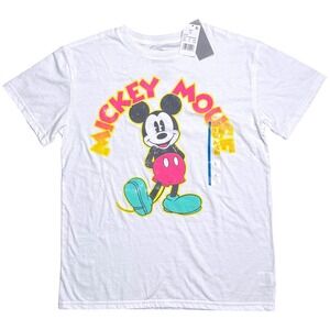 Disney Mickey Mouse T Shirt White Graphic Jerry Leigh Womens Large NWT